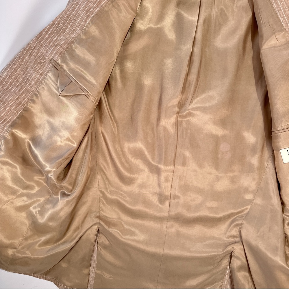 Lauren Ralph Lauren Linen Pinstripe Sport Coat Mens M Tan Coastal Quiet Luxury - Picture 6 of 13